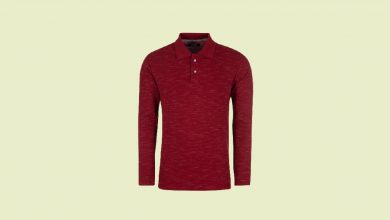 تیشرت مردانه آستین بلند یقه دار