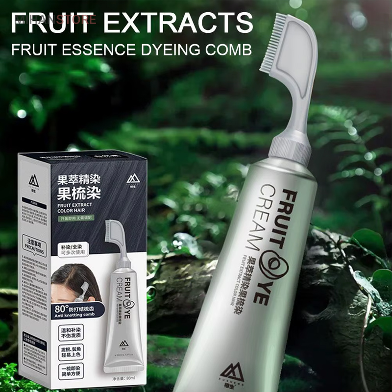 خرید رنگ مو گیاهی شانه دار Fruit Hair؛ شامپو رفع سفیدی مو فوری - تصویر 2