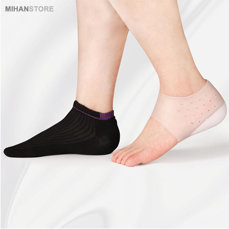 خرید جوراب افزایش قد سیلیکونی ۳.۵ سانتی؛ لژ افزایش قد نامرئی داخل جوراب
