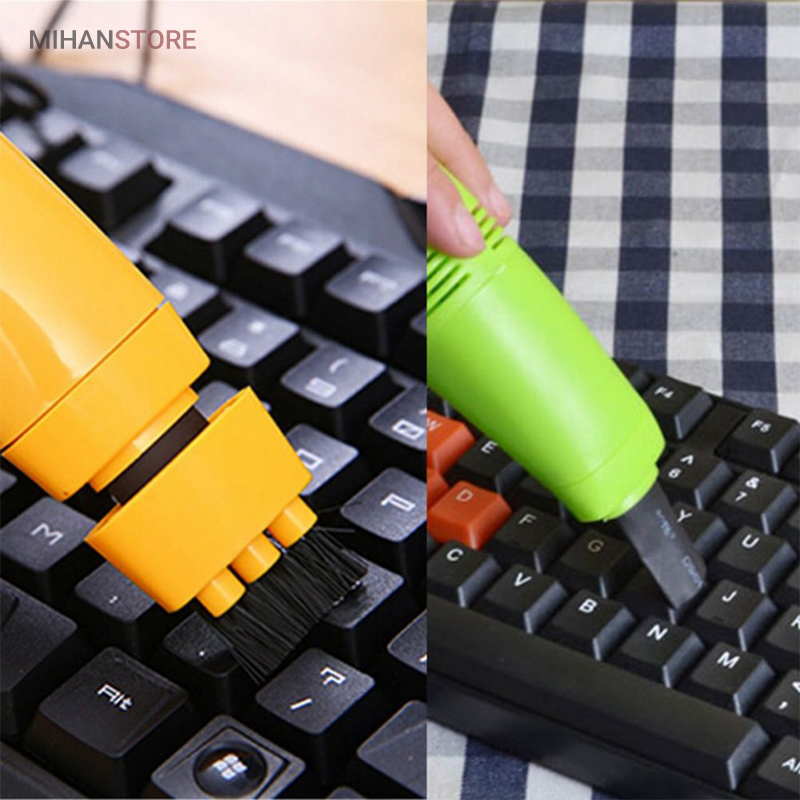 خرید مینی جاروبرقی USB؛ جارو شارژی کیبورد و لپ تاپ با دو سری مکش