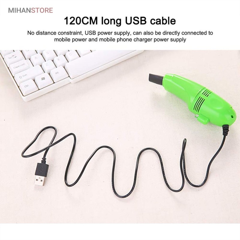 خرید مینی جاروبرقی USB؛ جارو شارژی کیبورد و لپ تاپ با دو سری مکش - تصویر 3