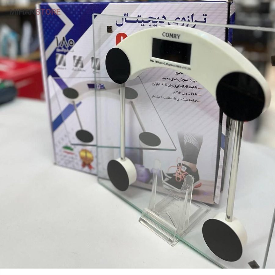 خرید ترازو دیجیتال COMRY؛ ترازو شیشه ای ۱۸۰ کیلویی (با نمایشگر LCD) - تصویر 7