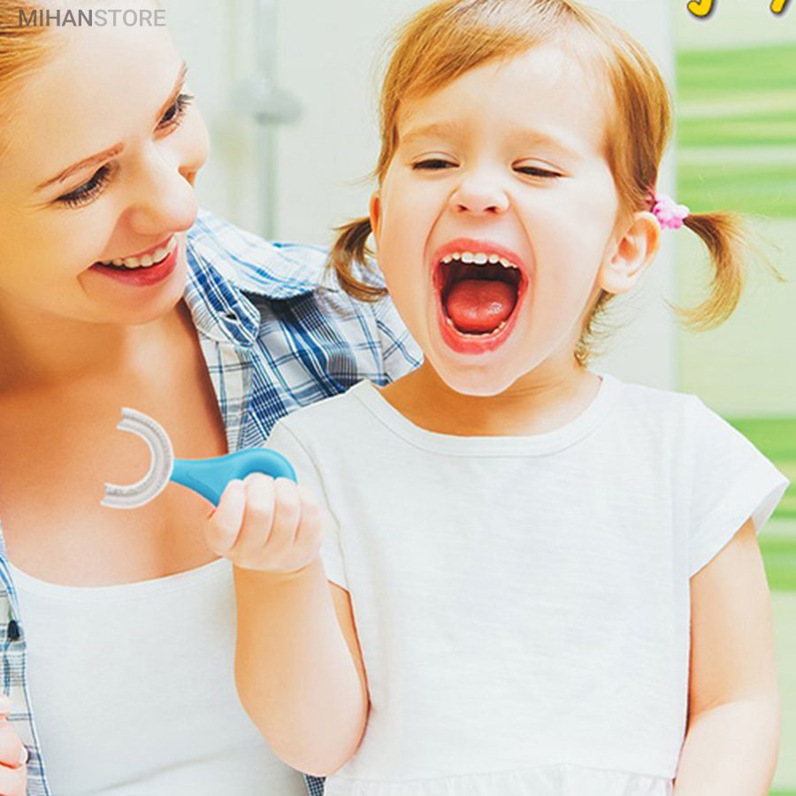 خرید مسواک سیلیکونی کودک چرخشی؛ مسواک یو شکل ۳۶۰ درجه - تصویر 6