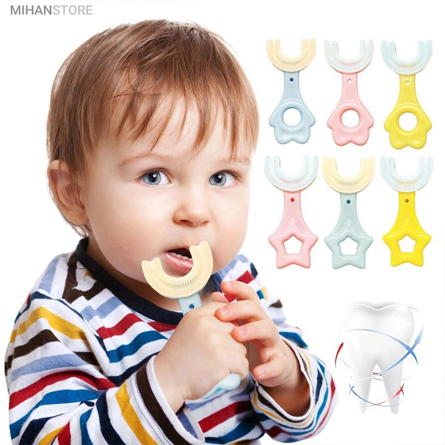خرید مسواک سیلیکونی کودک چرخشی؛ مسواک یو شکل ۳۶۰ درجه - تصویر 7