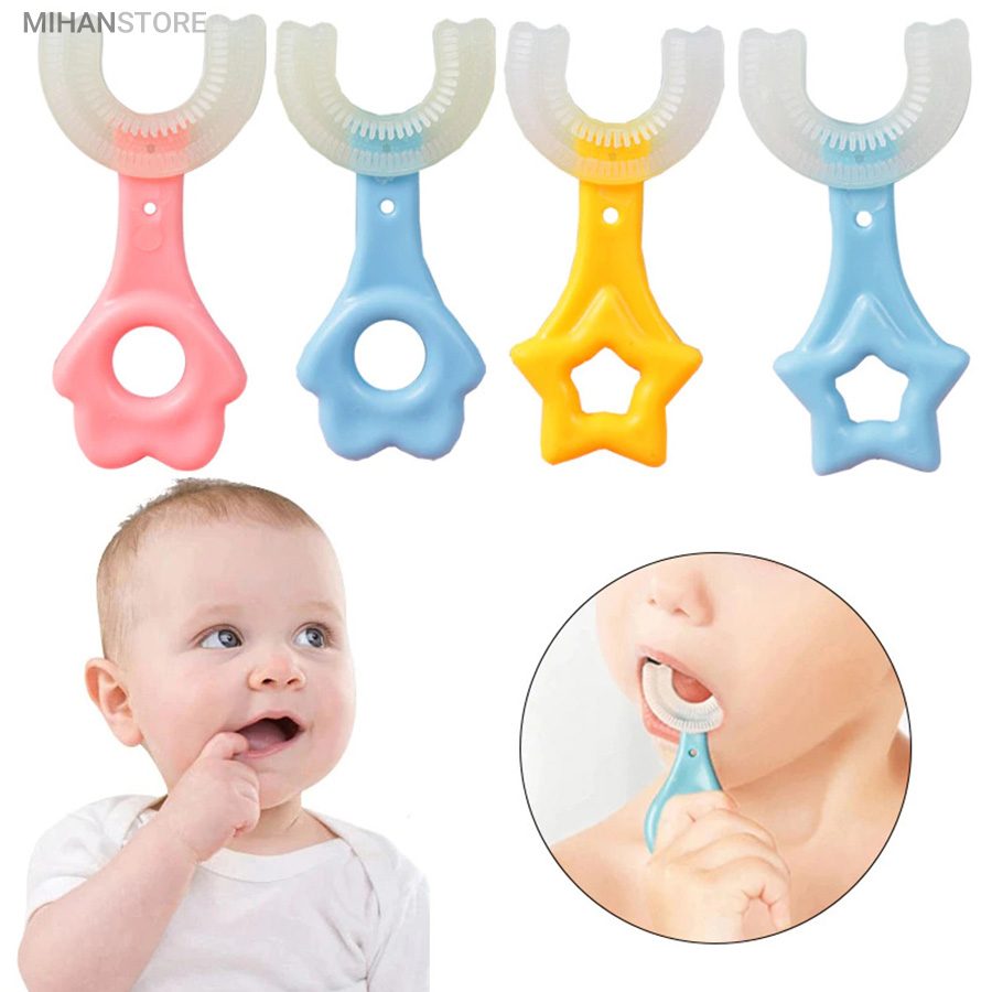 خرید مسواک سیلیکونی کودک چرخشی؛ مسواک یو شکل ۳۶۰ درجه - تصویر 13