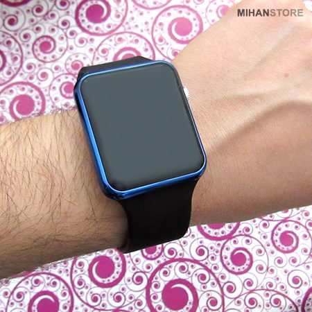 خرید ساعت طرح اپل واچ LED؛ ساعت مچی مشکی با تقویم روز شمار - تصویر 9