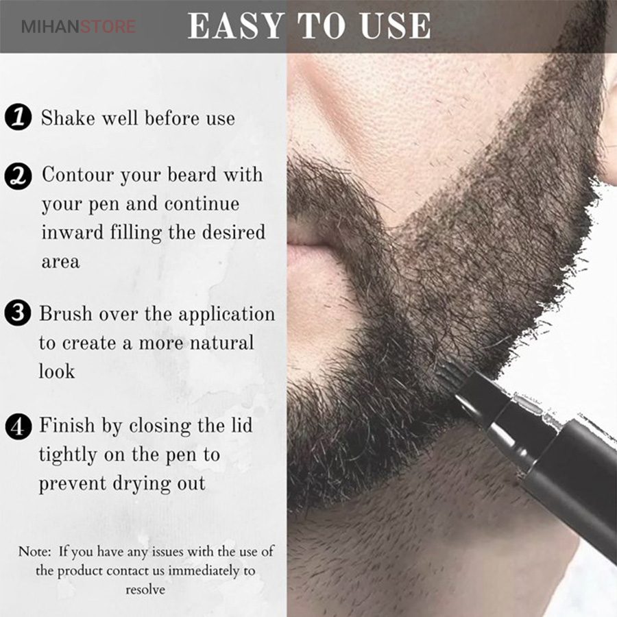 خرید قلم هاشور ریش حرفه ای، مو و ابرو BEARD PEN؛ پرکننده نقاط خالی (با ماندگاری بالا) - تصویر 6