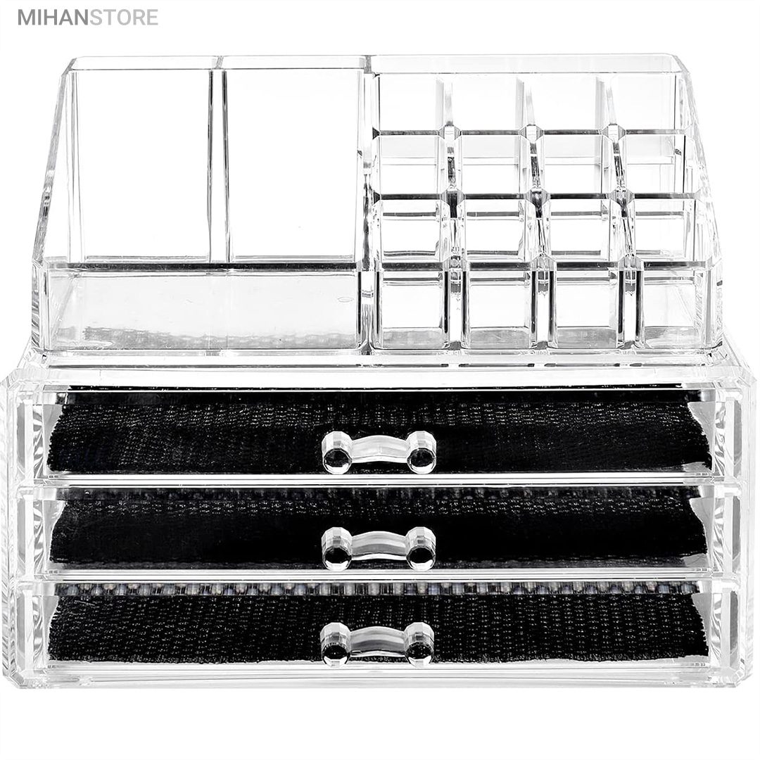 خرید استند لوازم آرایش Beauty Box؛ جا آرایشی ۱۶ محفظه با ۳ کشو - تصویر 4