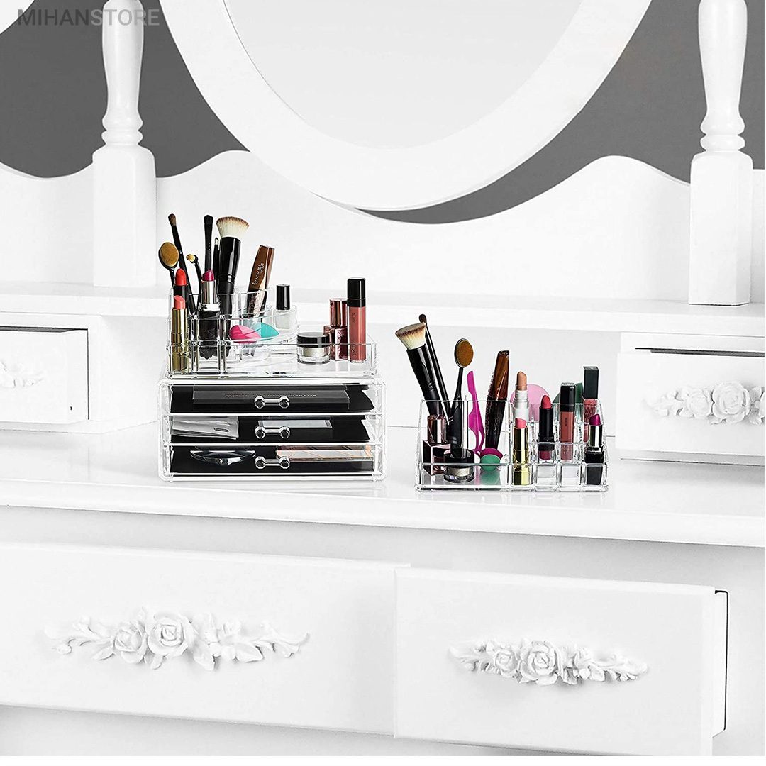 خرید استند لوازم آرایش Beauty Box؛ جا آرایشی ۱۶ محفظه با ۳ کشو - تصویر 5