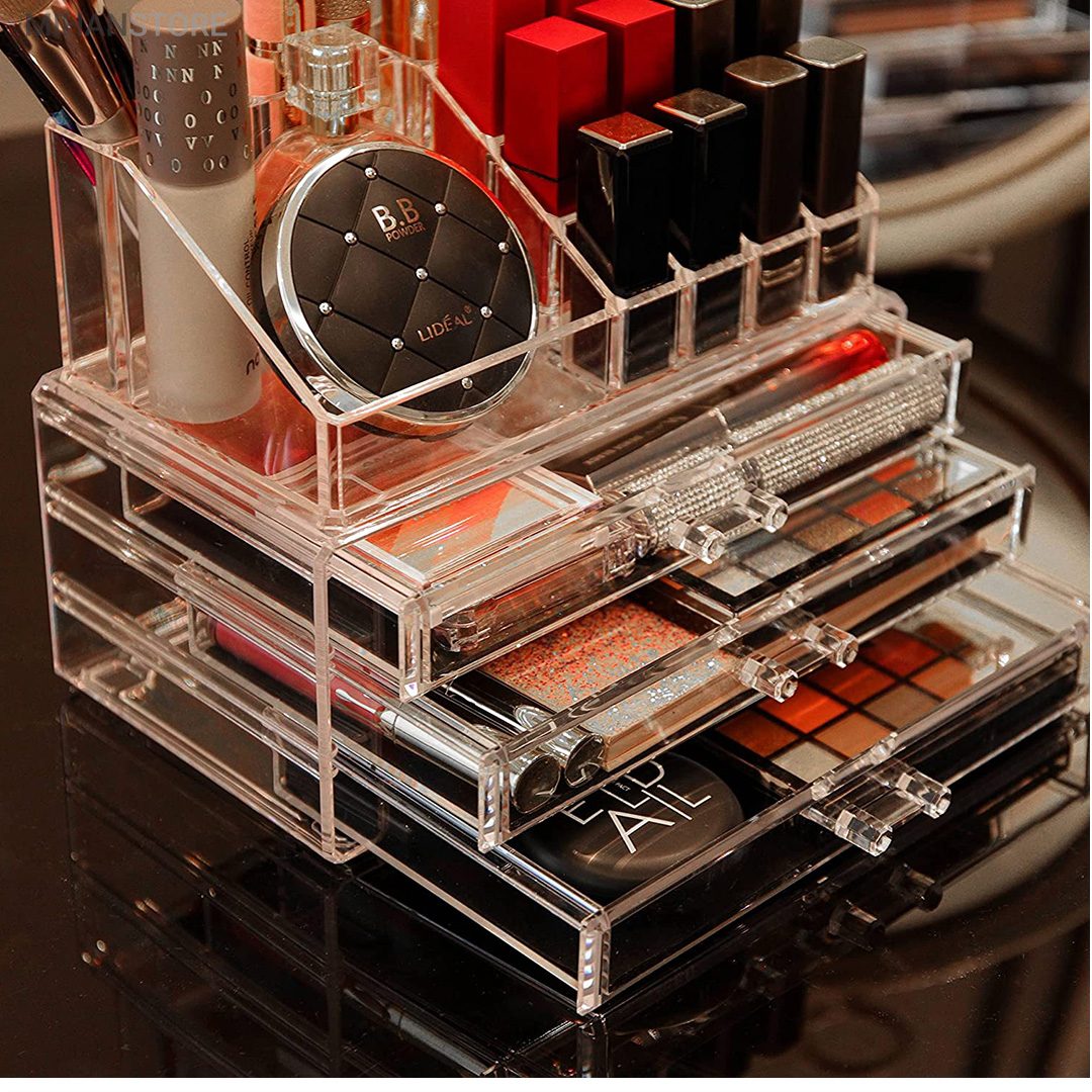خرید استند لوازم آرایش Beauty Box؛ جا آرایشی ۱۶ محفظه با ۳ کشو - تصویر 9