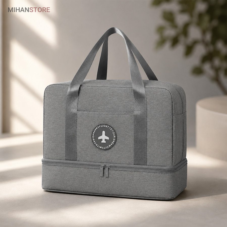 خرید ساک مسافرتی برزنتی لباس و کفش TRAVEL BAG؛ کیف سفر دو محفظه - تصویر 2