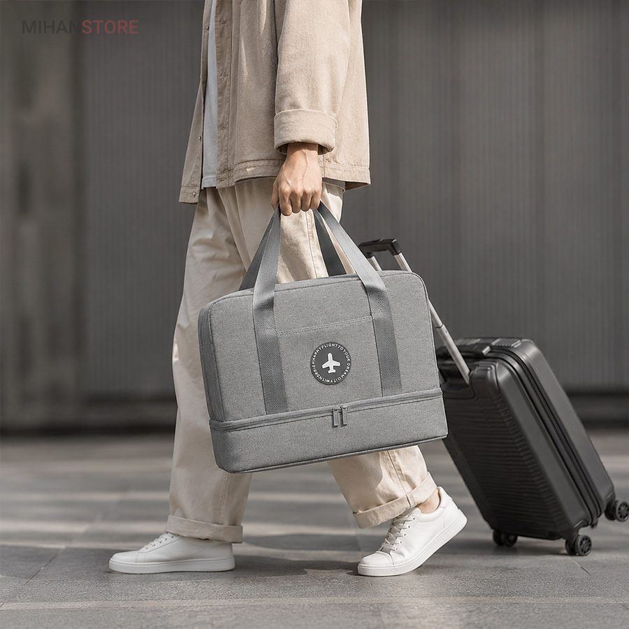 خرید ساک مسافرتی برزنتی لباس و کفش TRAVEL BAG؛ کیف سفر دو محفظه - تصویر 3