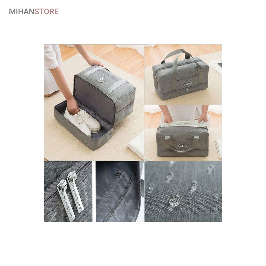 خرید ساک مسافرتی برزنتی لباس و کفش TRAVEL BAG؛ کیف سفر دو محفظه - تصویر 8