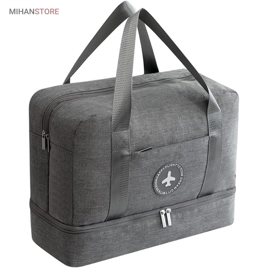 خرید ساک مسافرتی برزنتی لباس و کفش TRAVEL BAG؛ کیف سفر دو محفظه - تصویر 12