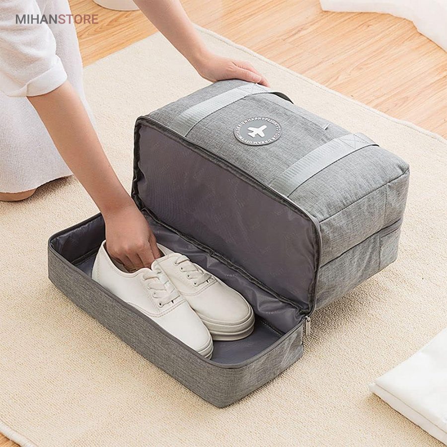 خرید ساک مسافرتی برزنتی لباس و کفش TRAVEL BAG؛ کیف سفر دو محفظه - تصویر 14