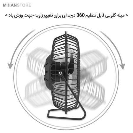 خرید مینی پنکه USB سایز بزرگ ۸ اینچ؛ پنکه رومیزی قابل حمل - تصویر 3
