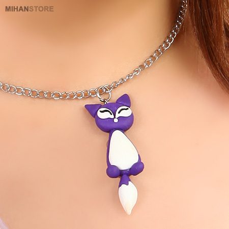 خرید نیم ست دخترانه مدل FOX؛ ست گردنبند و گوشواره استیل ضد حساسیت - تصویر 4