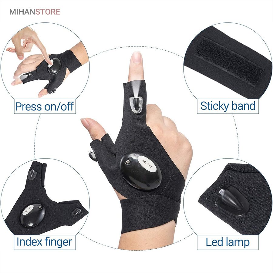 خرید دستکش چراغ دار Glove light؛ دستکش LED دار تعمیرکاری و کمپینگ - تصویر 7