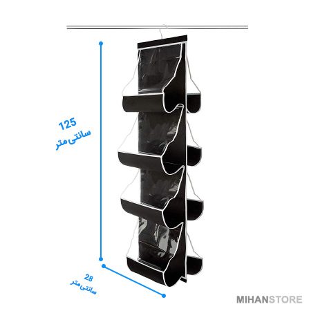 خرید آویز کیف طبقاتی داخل کمد؛ نظم‌دهنده کیف با ظرفیت ۸ عدد - تصویر 3