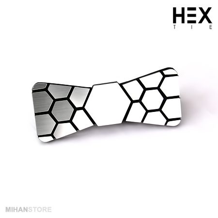 خرید پاپیون سه بعدی HEX؛ پاپیون مدرن طلایی و نقره ای - تصویر 2