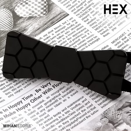 خرید پاپیون سه بعدی HEX؛ پاپیون مدرن طلایی و نقره ای - تصویر 3