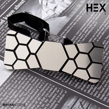 خرید پاپیون سه بعدی HEX؛ پاپیون مدرن طلایی و نقره ای - تصویر 6