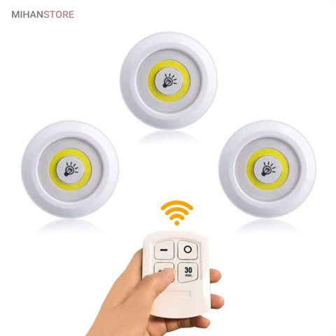 خرید لامپ اضطراری LED ریموت دار (۳ عددی)؛ چراغ چسبی بدون سیم [با کنترل از راه دور]