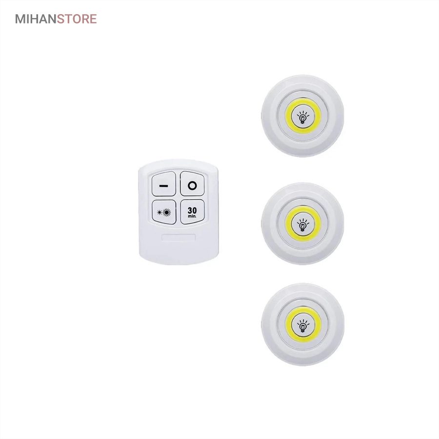 خرید لامپ اضطراری LED ریموت دار (۳ عددی)؛ چراغ چسبی بدون سیم [با کنترل از راه دور] - تصویر 3