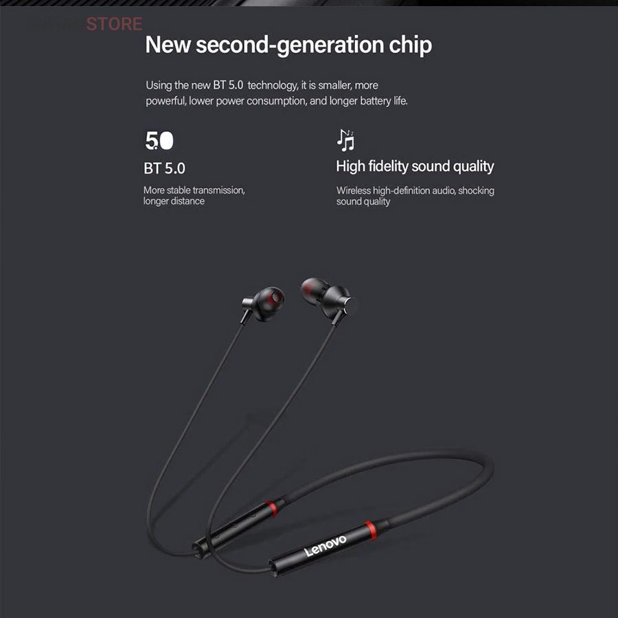 خرید هندزفری بلوتوث گردنی Lenovo؛ هدفون ورزشی ضد آب با باتری ۸ ساعته - تصویر 13