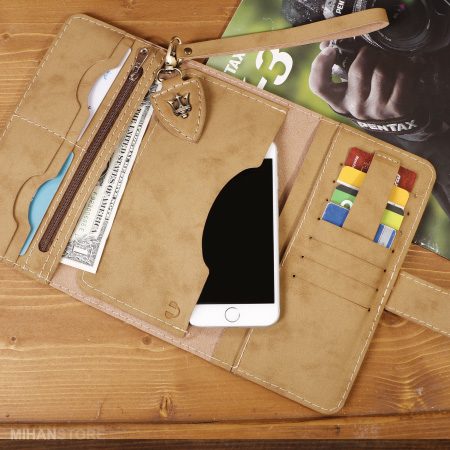 خرید ست جاکلیدی و کیف پول مازراتی؛ کیف چرمی با جای موبایل و کارت - تصویر 5