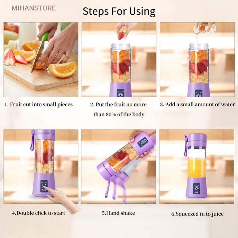 خرید مخلوط کن شارژی ۶ تیغ JUICE CUP؛ میکسر قابل حمل و قدرتمند - تصویر 6
