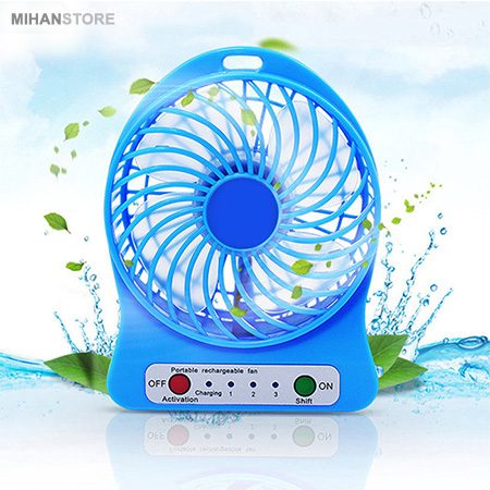 خرید پنکه شارژی رومیزی Angel؛ پنکه USB سه سرعت با باتری - تصویر 5