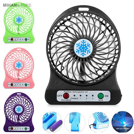 خرید پنکه شارژی رومیزی Angel؛ پنکه USB سه سرعت با باتری - تصویر 8