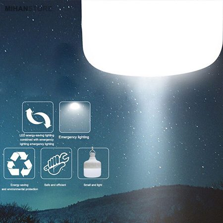 خرید چراغ اضطراری شارژی V-۵۰؛ چراغ LED قابل حمل با آویز استیل - تصویر 2