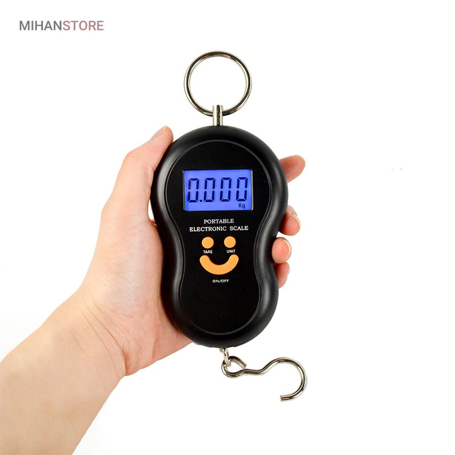 خرید ترازو آویز دیجیتال مدل لبخند؛ ترازوی جیبی ۵۰ کیلویی با ۴ واحد - تصویر 3