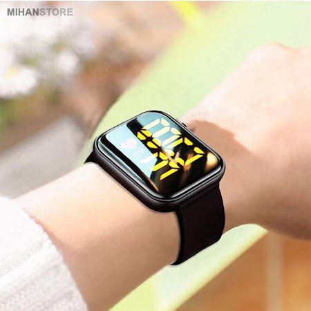 خرید ساعت طرح اپل واچ سری ۳ ضد آب ؛ ساعت مچی اسپرت با جعبه چوبی - تصویر 4