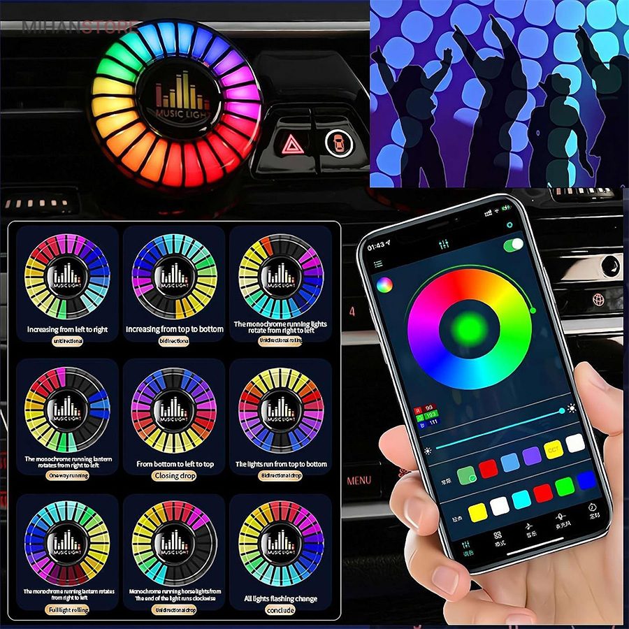 خرید چراغ اکولایزر خودرو و خوشبو کننده ماشین؛ گجت نورپردازی RGB - تصویر 9
