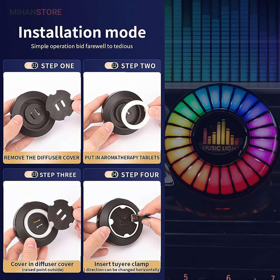 خرید چراغ اکولایزر خودرو و خوشبو کننده ماشین؛ گجت نورپردازی RGB - تصویر 14