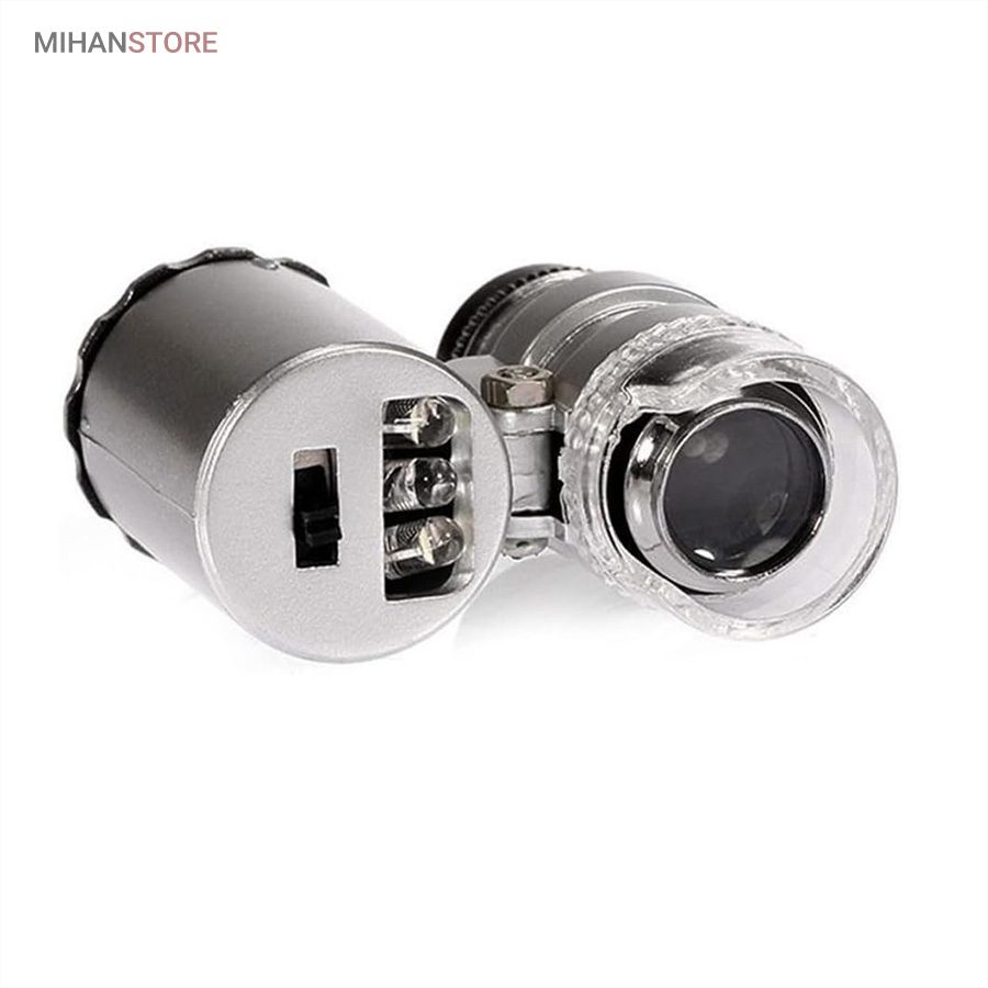 خرید مینی میکروسکوپ جیبی ۶۰X؛ ذره بین قابل حمل با نور UV - تصویر 4