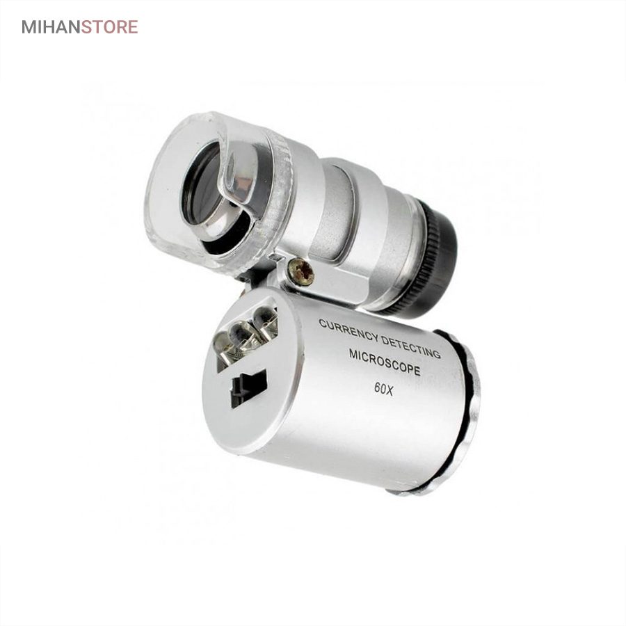 خرید مینی میکروسکوپ جیبی ۶۰X؛ ذره بین قابل حمل با نور UV - تصویر 6