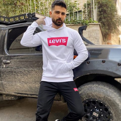 خرید ست هودی و شلوار LEVIS؛ ست ورزشی مردانه فری سایز