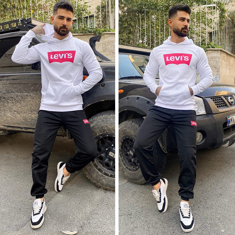 خرید ست هودی و شلوار LEVIS؛ ست ورزشی مردانه فری سایز - تصویر 2